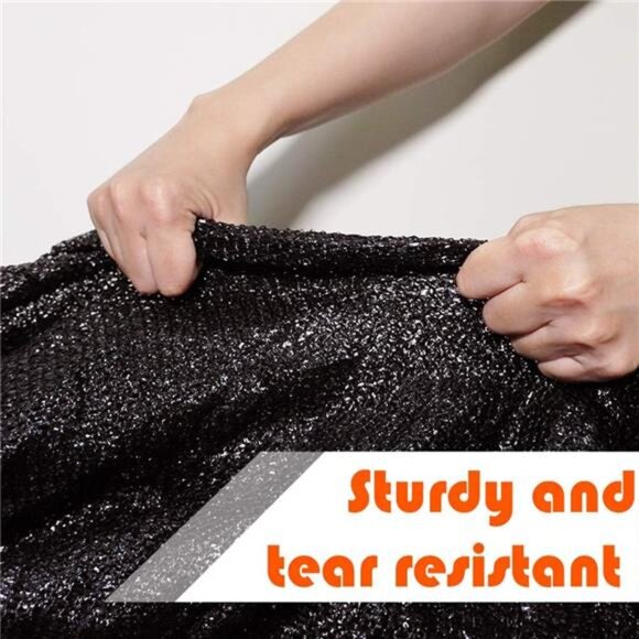 65%-75% Black Sunblock Shade Cloth Taped Edge Grommets Garden Flower Plant - Picture 4 of 8